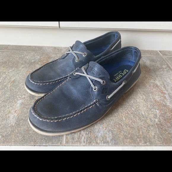 Men’s Size 10 navy Sperry 2-eye boat shoes - Picture 1 of 4